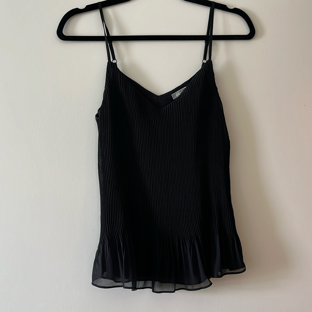 Anthropologie Black Top. Pleated blouse. Size Small.